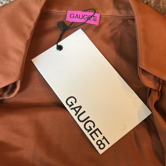 Gauge81 Chestnut Brown Bauska Draped Bodysuit Size XS - Picture 6 of 10